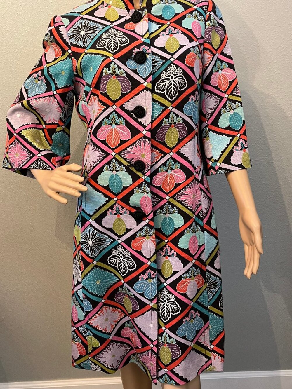 Vintage Trina Turk Silk and Linen Duster Coat Dress